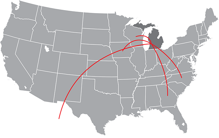 Advanced Molding ships across Michigan and North America!